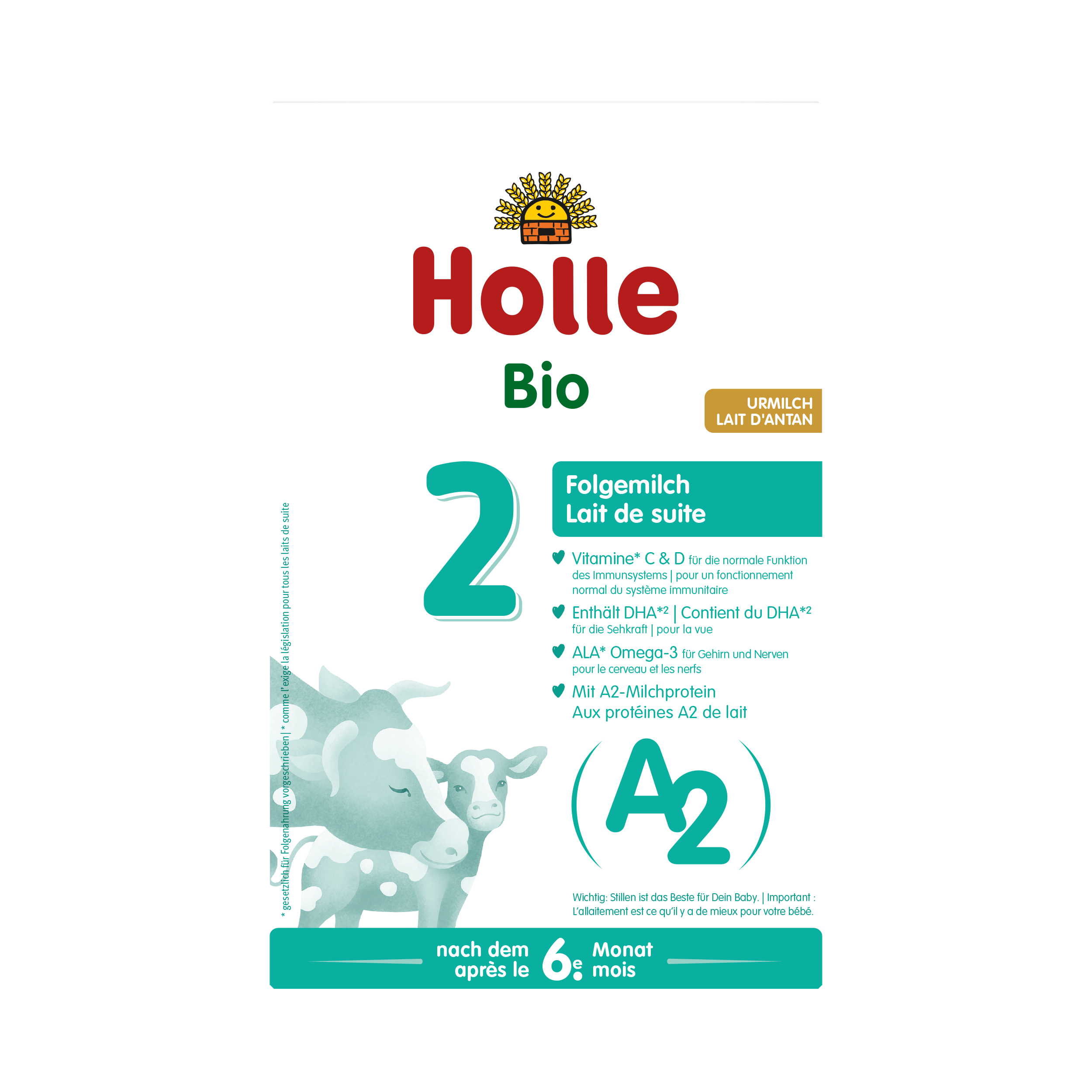 Holle A2 Bio-Folgemilch 2 Karton 400 g