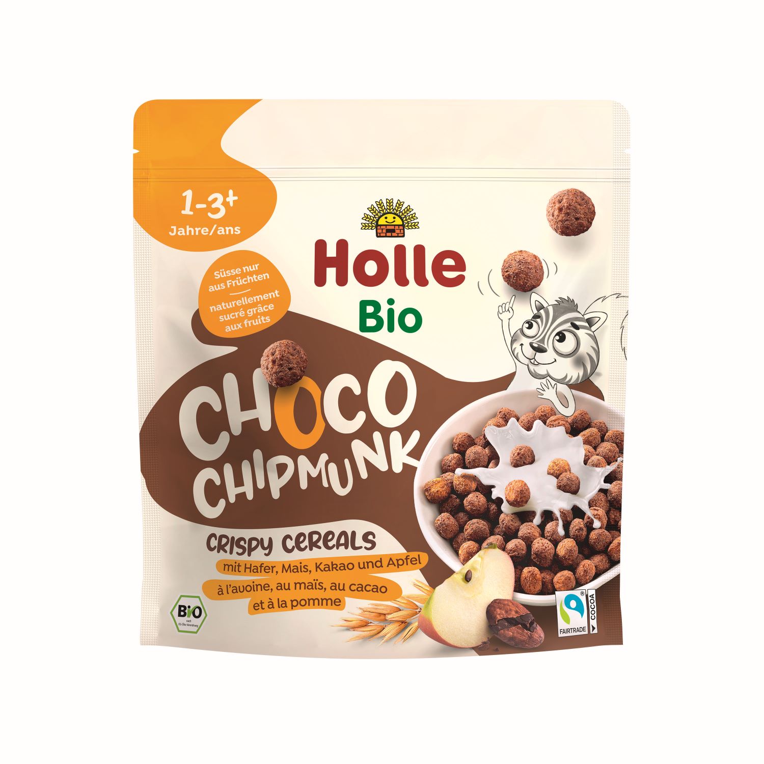 Holle Crispy Cereals Choco Chipmunk Btl 125 g