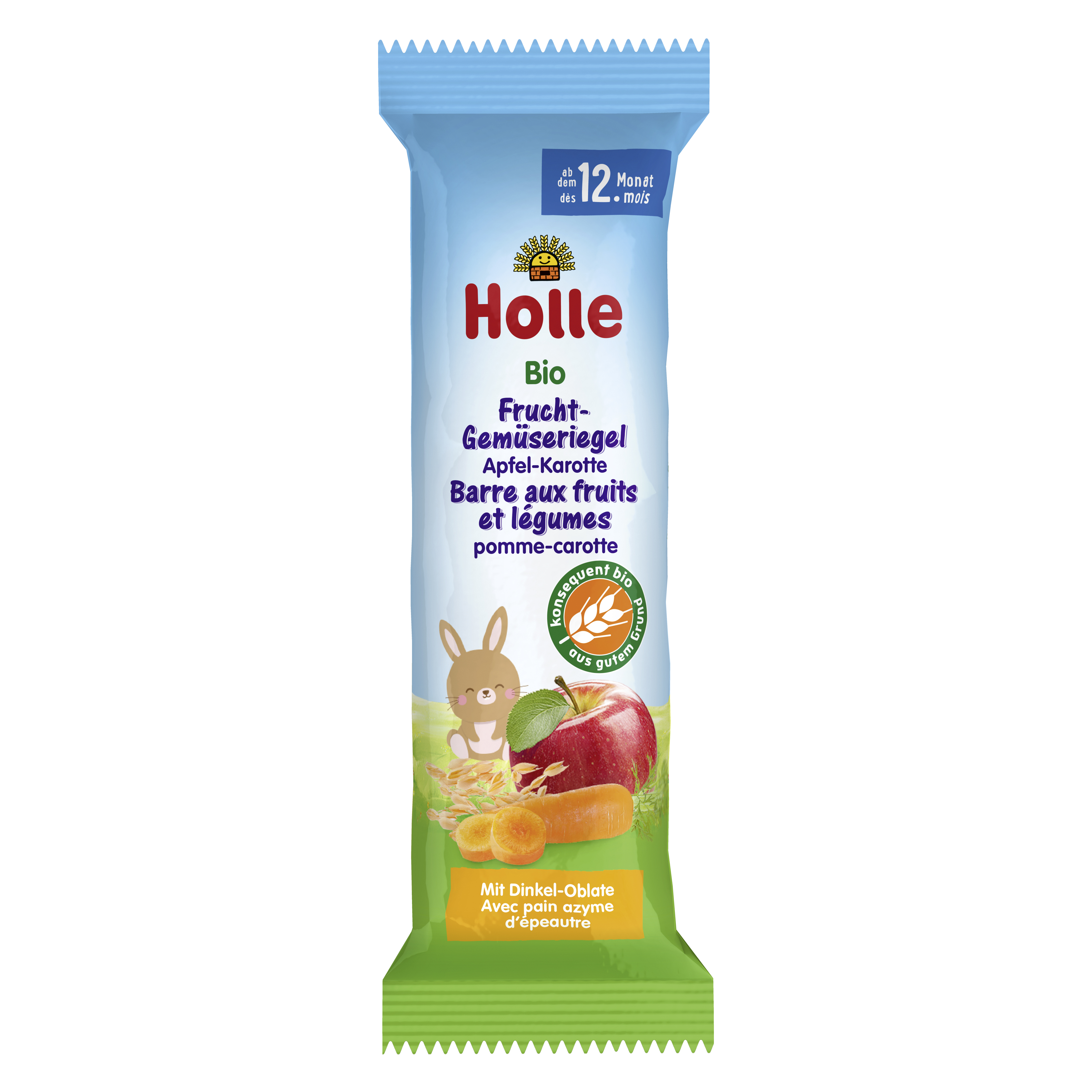 Holle Früchte-Gemüseriegel Apfel Karotte Bio 25 g