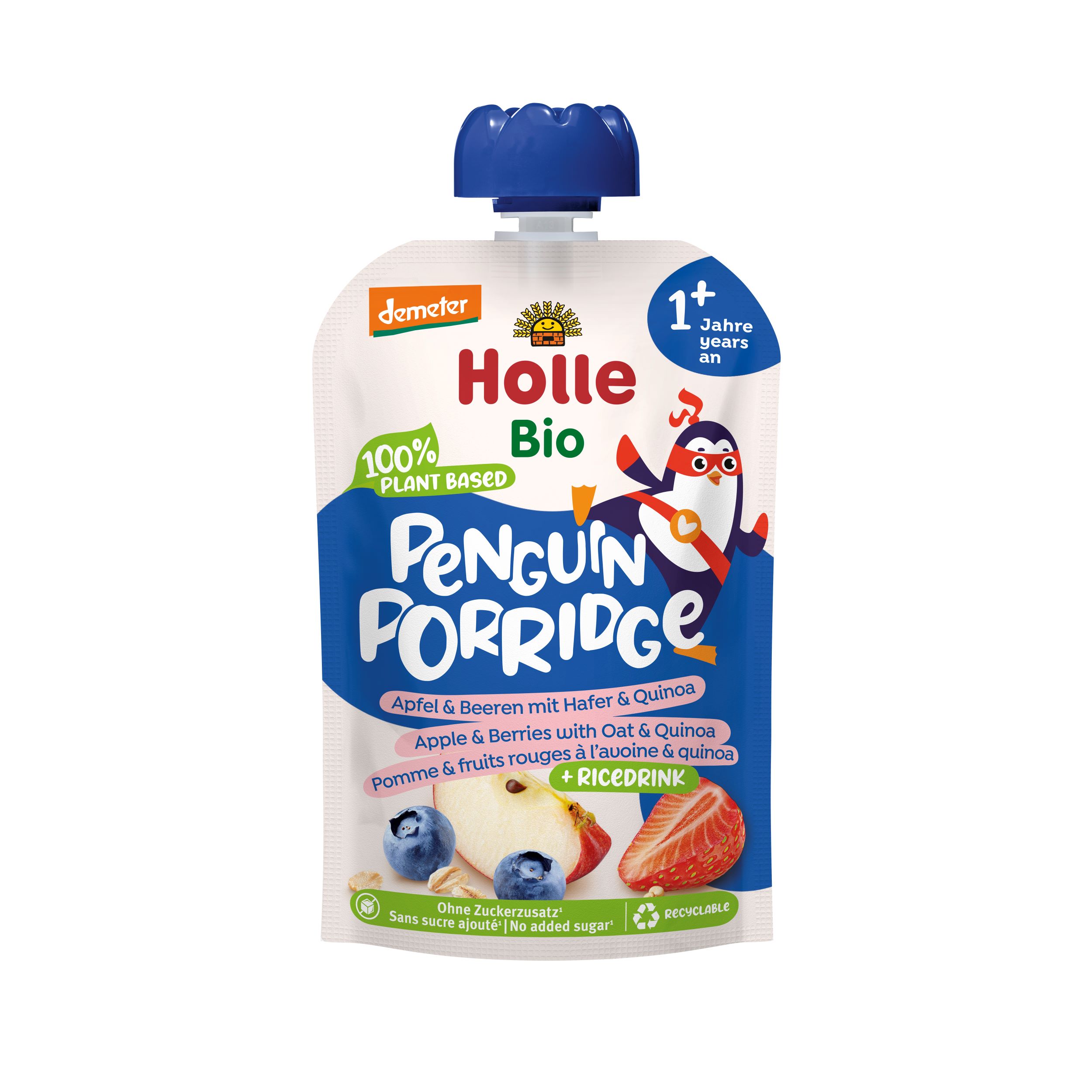 Holle Penguin Porridge Apfel Beeren Hafer Quinoa Btl 110 g