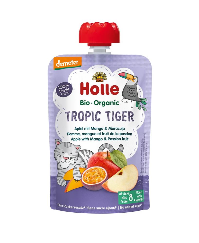 Holle Pouchy Tropic Tiger Apfel Mango Maracuja 100 g