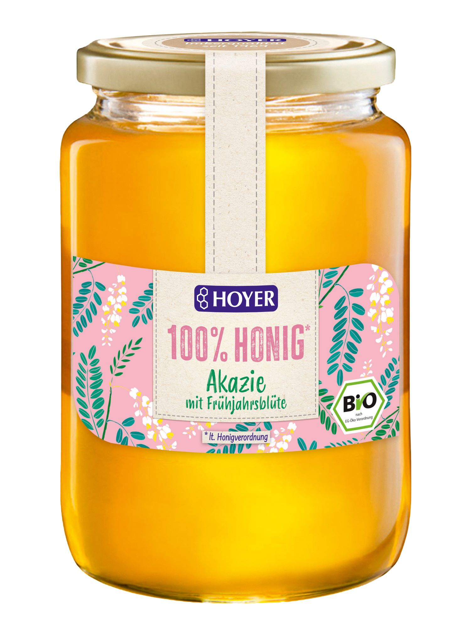 Hoyer Akazienhonig mit Frühjahrsblüten Bio Glas 1 kg