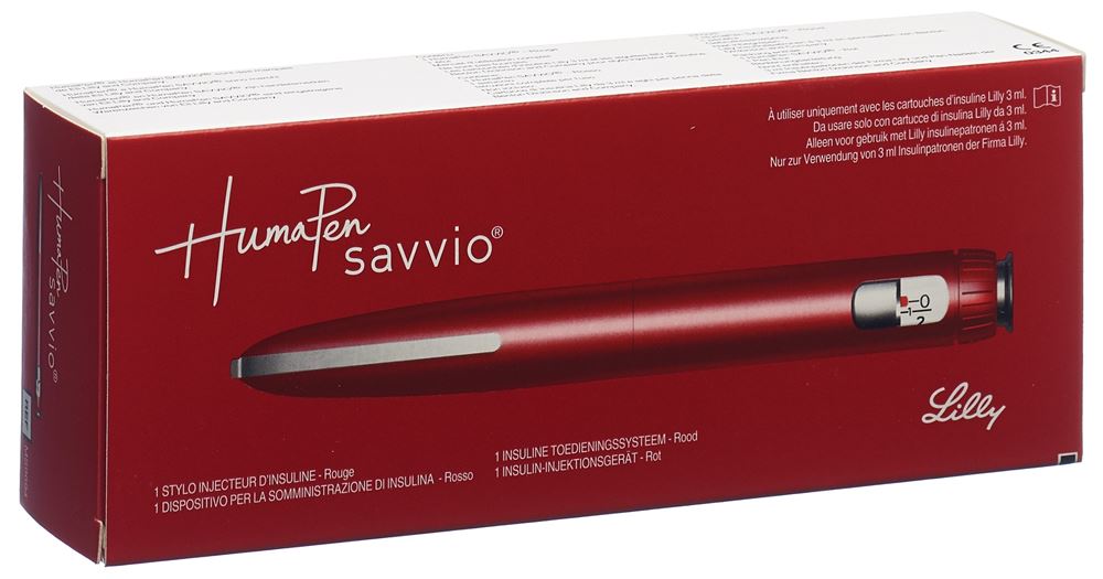 HumaPen Savvio Pen für Insulin-Injektionen rot