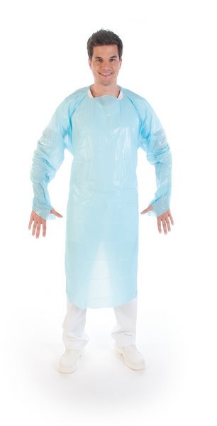 Hygostar Schutzkittel CPE mit Daumenloch 115x100cm 100 Stk