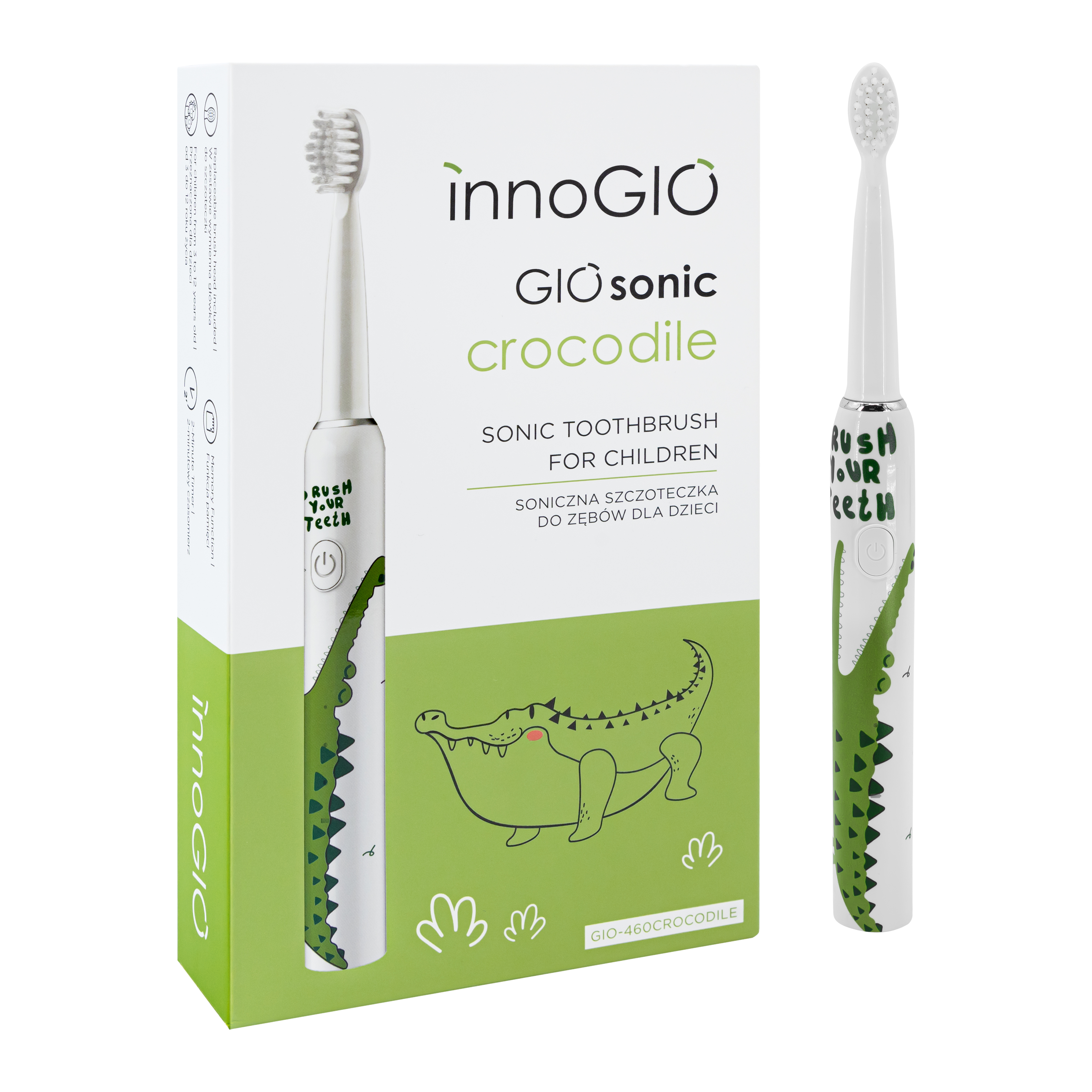 innoGIO USB Sonic Zahnbürste Crocodile Kids