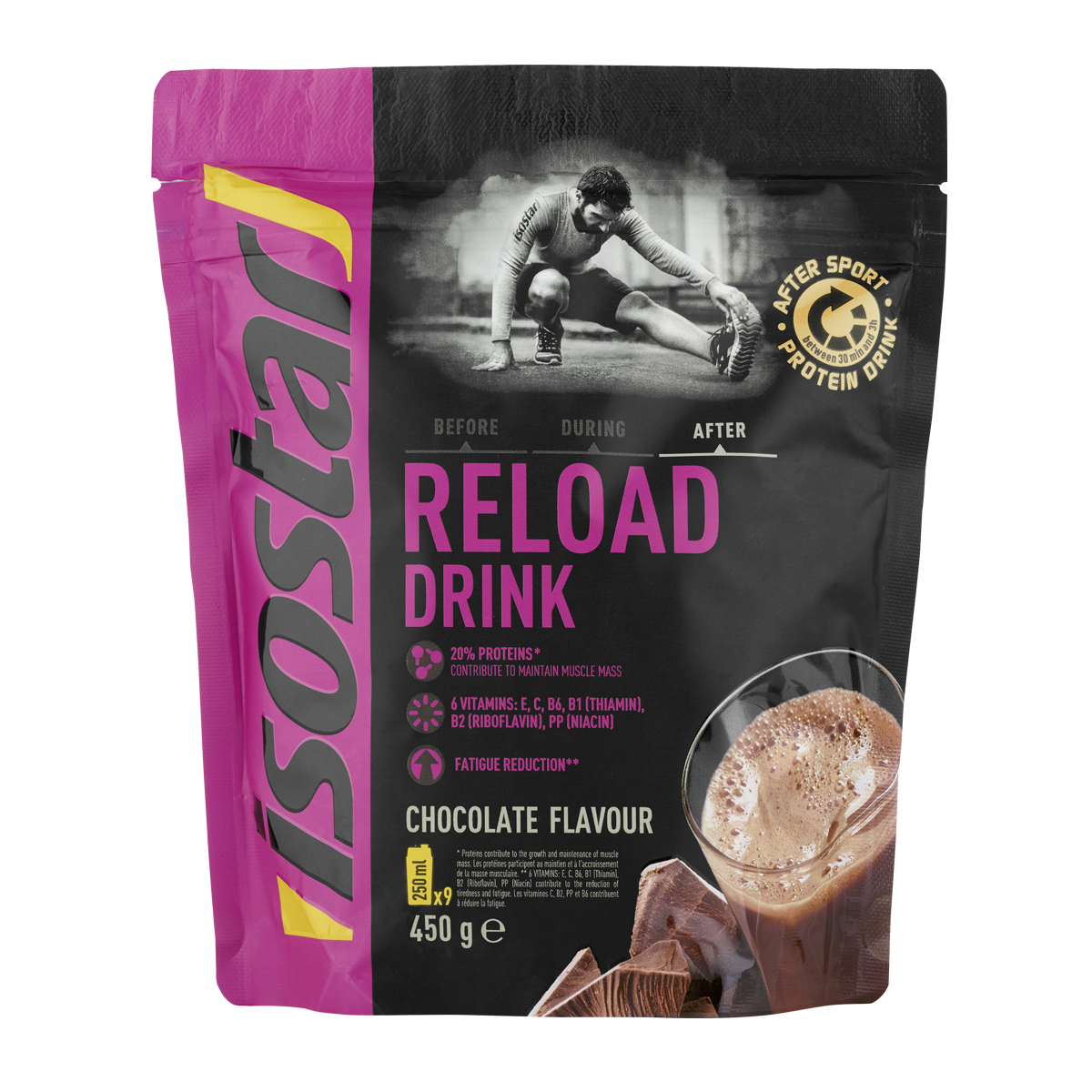 Isostar Reload Drink Pulver Schokolade Beutel 450 G