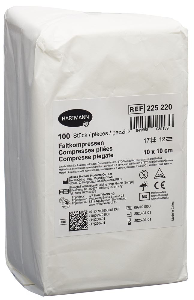 IVF Faltkompresse Typ 17 10x10cm 12 fach 100 Stk