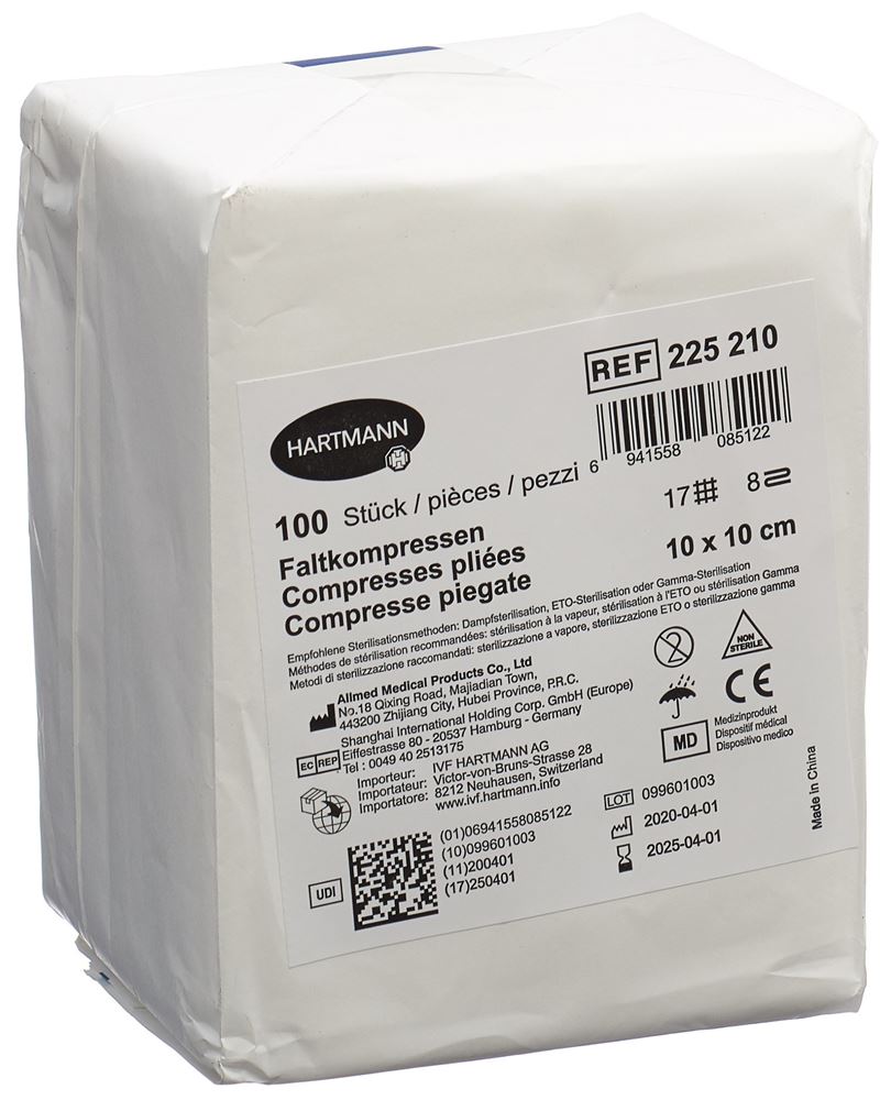 IVF Faltkompresse Typ 17 10x10cm 8 fach 100 Stk