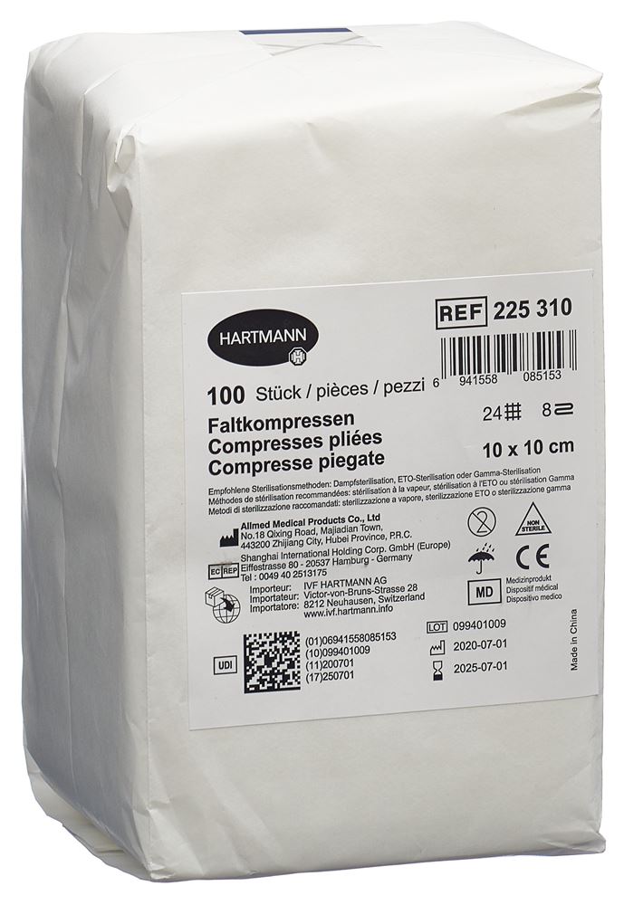 IVF Faltkompresse Typ 24 10x10cm 8 fach 100 Stk