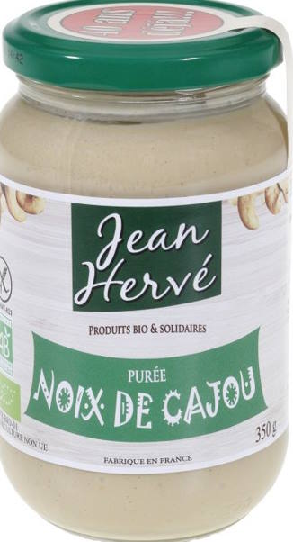Jean Hervé Cashewnussmus ohne Zucker Glas 350 g