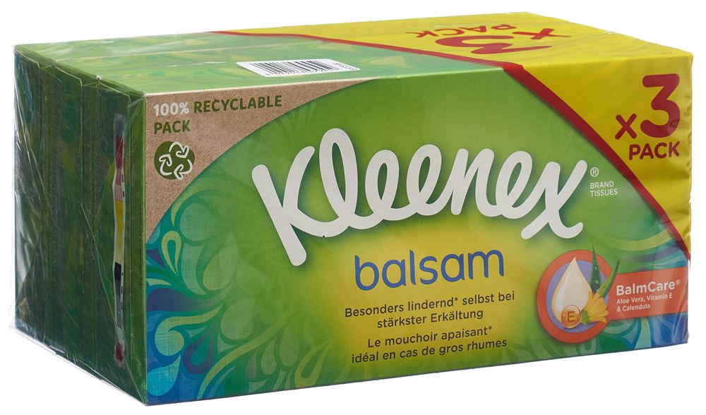 Kleenex Balsam Taschentücher Box Trio 3 x 56 Stk