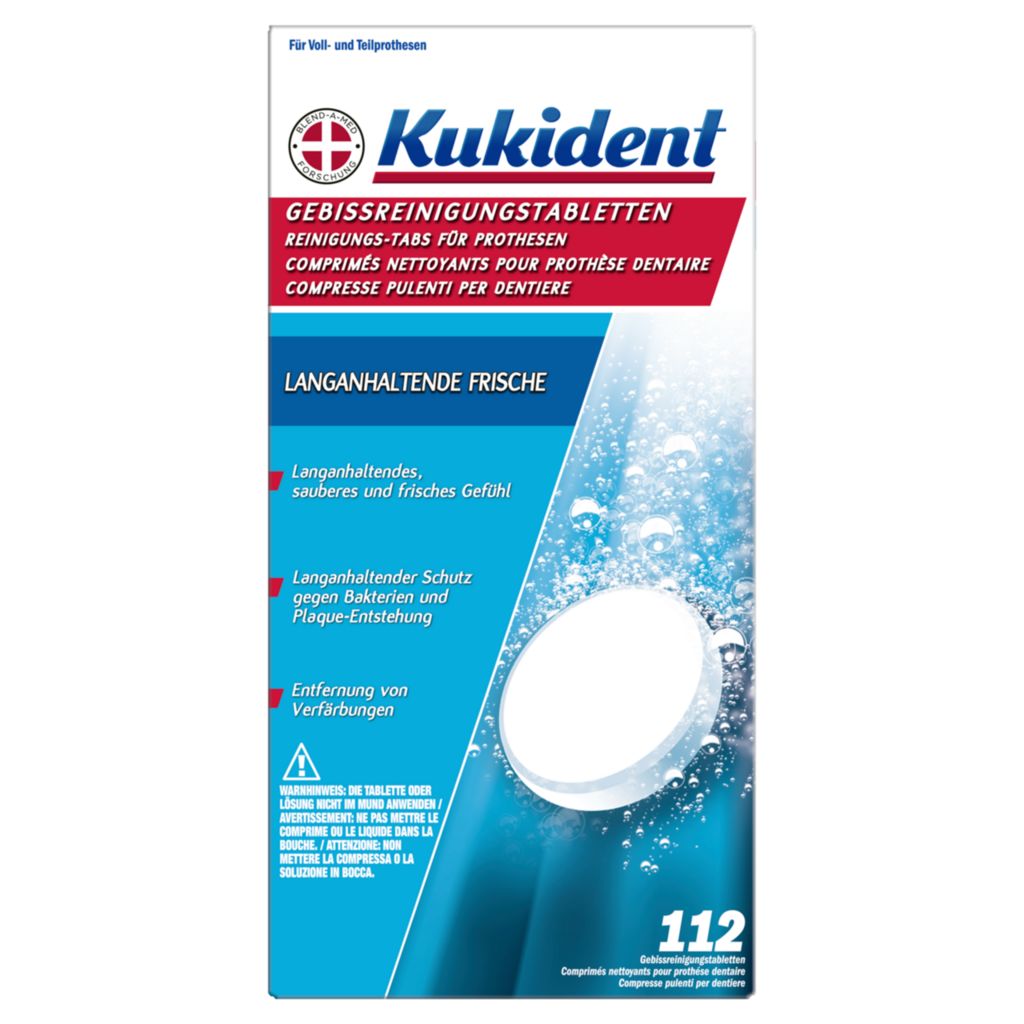 Kukident Reinigung-Tabs Comp langanhaltende Frische 112 Stk