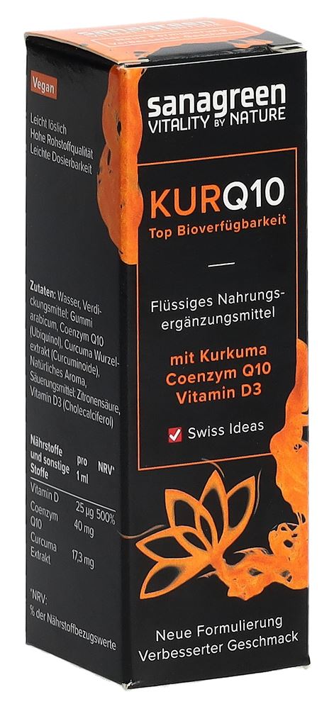Kurq10 sanagreen mizellierter Kurkuma Extrakt mit Q10 und D3 Pip Fl 30 ml