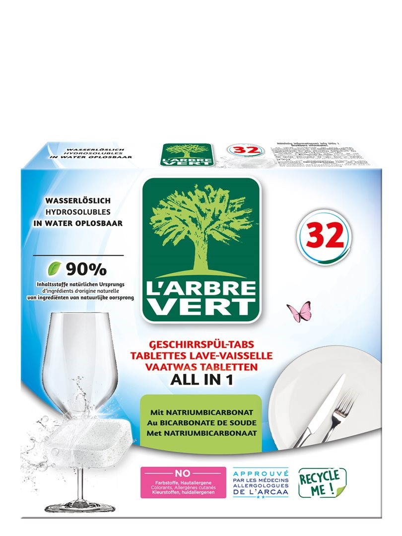 L’arbre Vert Ökologische Geschirrspül-Tabs All in 1 32 Stk