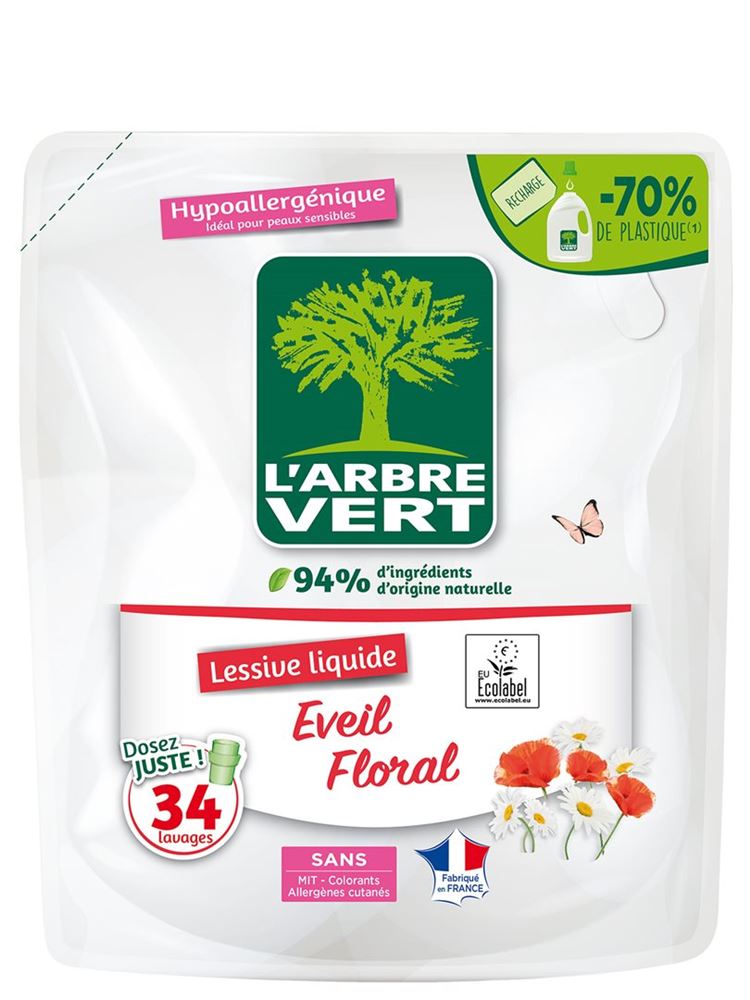 L'arbre Vert Refill Flüssigwaschmittel Blumenduft Btl 1.53 lt
