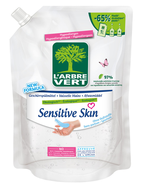 L’arbre Vert Refill Geschirrspülmittel Sensitive Skin Btl 1 lt
