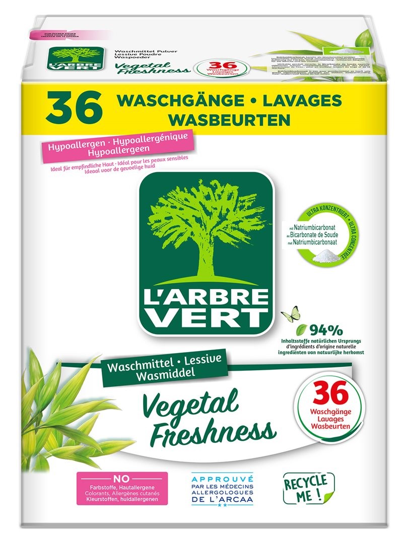 L'arbre Vert Waschmittel Plv Vegetal Freshness 1.8 kg