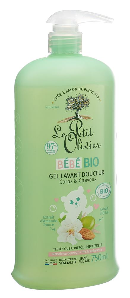 Le Petit Olivier Baby Waschgel Körper & Haare mild Bio Fl 750 ml