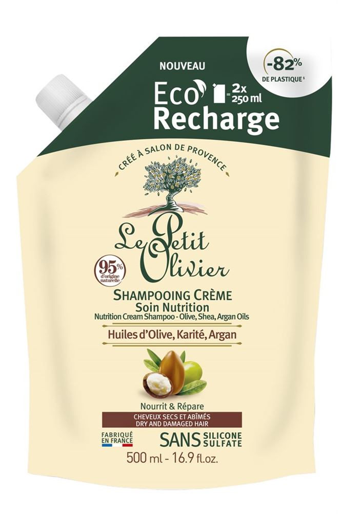 Le Petit Olivier Pflegendes Creme-Shampoo Olive Shea Arganöl Eco-Recharge Btl 500 ml