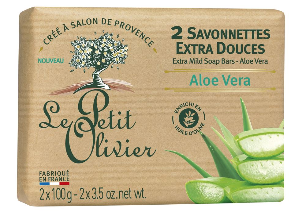 Le Petit Olivier savonnettes extra douces aloe vera 2 x 100 g