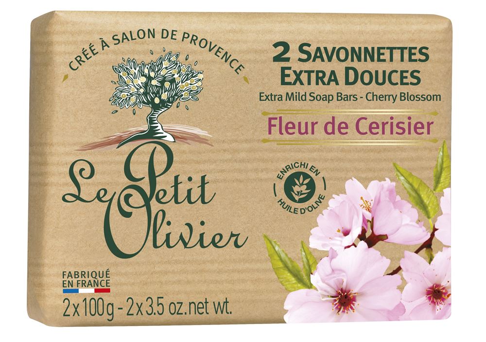 Le Petit Olivier savonnettes fleur de cerisier 2 x 100 g