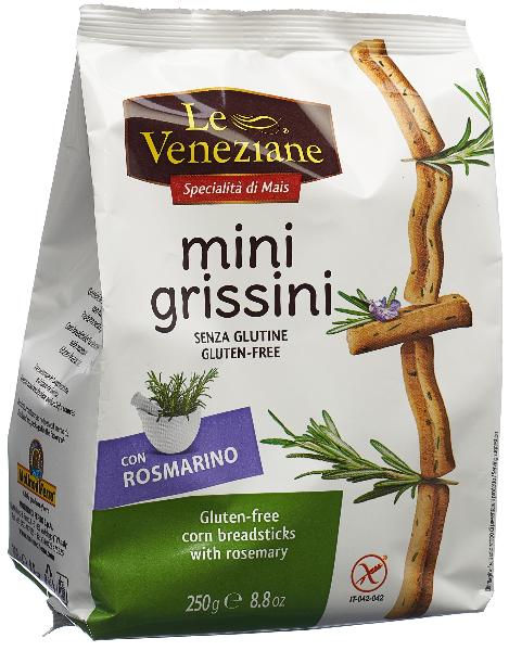Le Veneziane Mini grissini mit Rosmarin glutenfrei 250 g