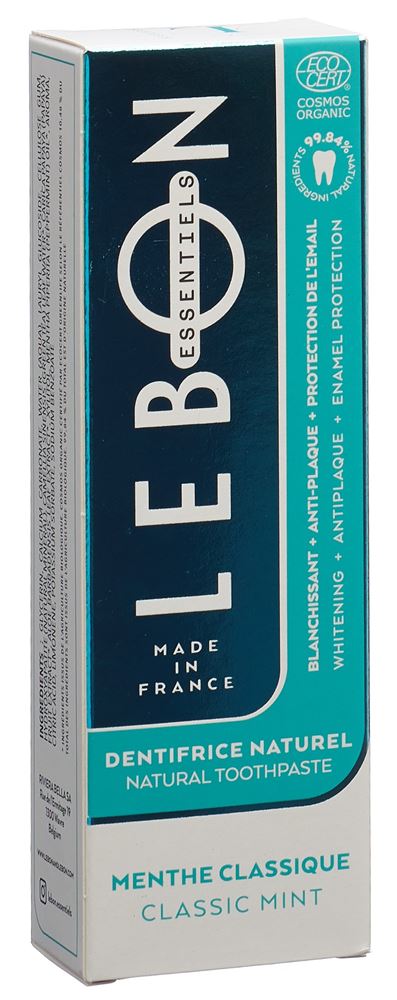 Lebon Essentiels Zahnpasta klassische Minze Bio Tb 80 ml