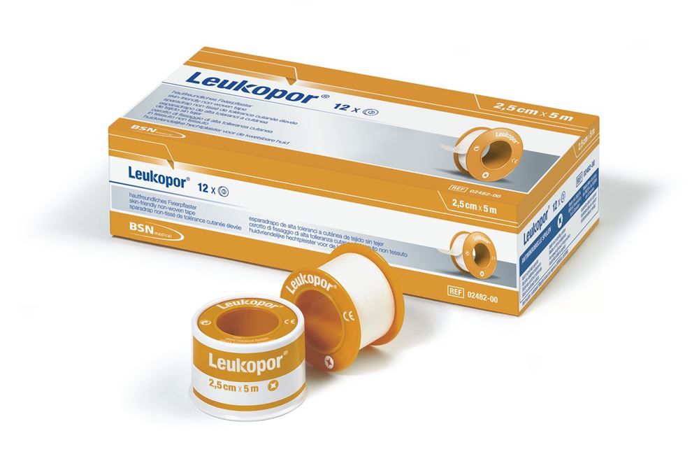 Leukopor hautfreundliches Fixierpflaster 2.5cmx5m 12 Stk