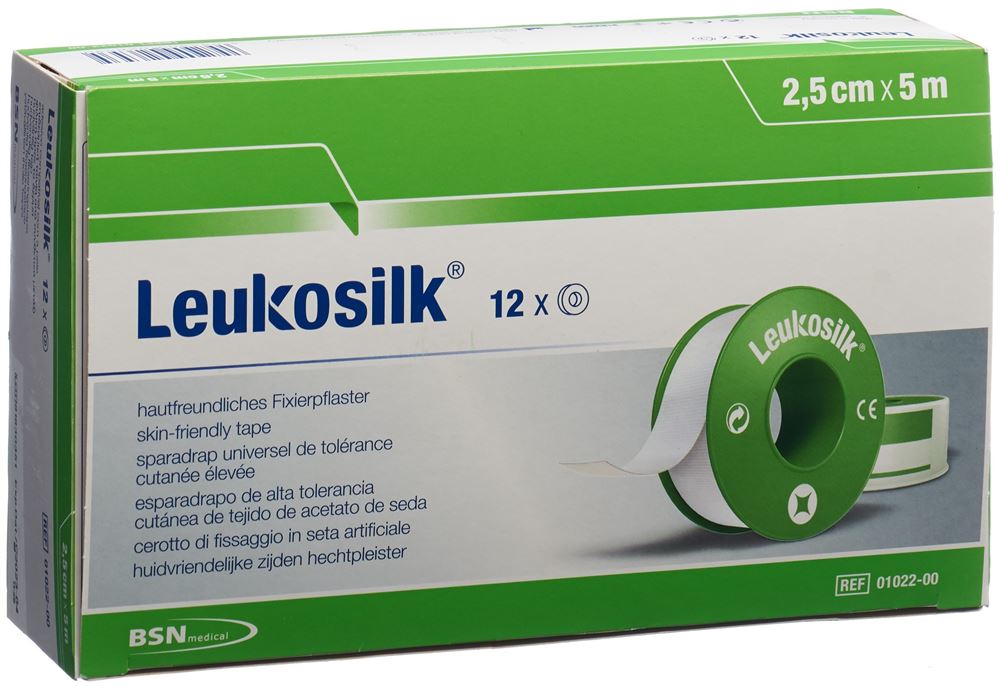 Leukosilk hautfreundliches Fixierpflaster 5mx2.5cm 12 Stk