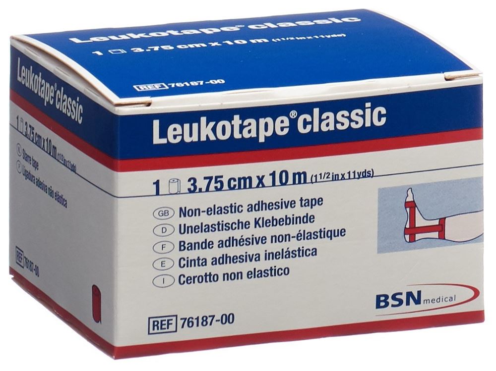 Leukotape classic Pflasterband 10mx3.75cm rot