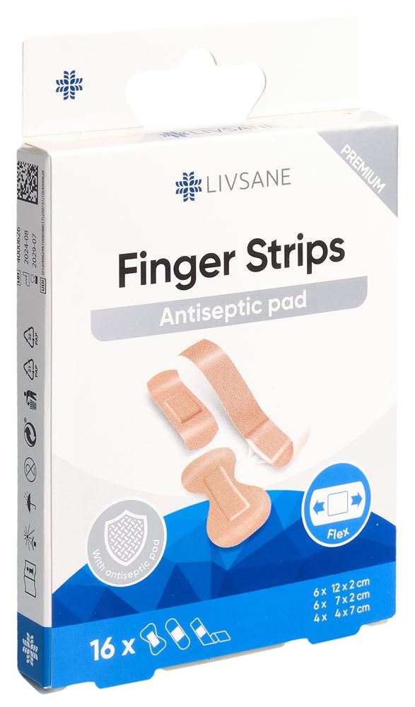 Livsane Premium Finger Pflaster-Streifen 16 Stk