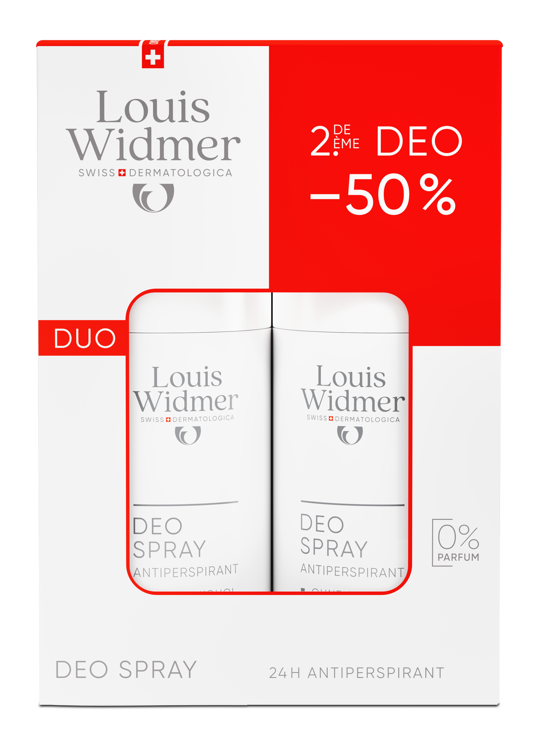 Louis Widmer Deo-Duo Spray Antiperspirant ohne Parfum 2 x 75 ml