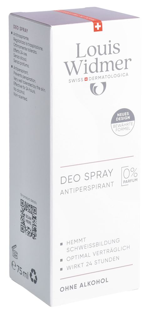 Louis Widmer Deo Spray Antiperspirant ohne Parfum 75 ml