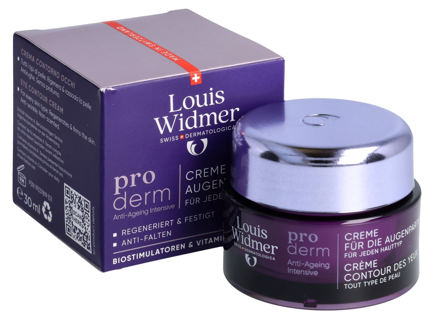Louis Widmer Proderm Creme für die Augenpartie ohne Parfum 30 ml