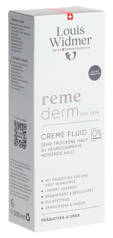 Louis Widmer Remederm Creme Fluid Probiotic ohne Parfum 200 ml