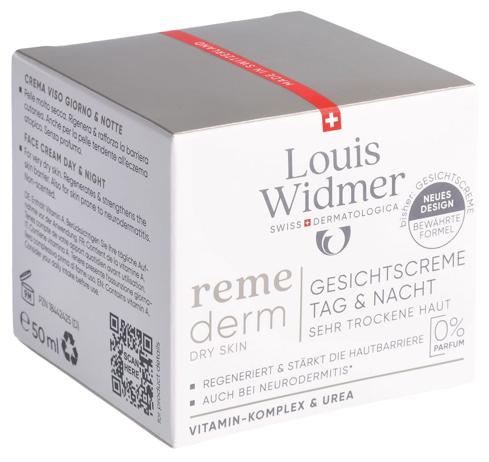 Louis Widmer Remederm Gesichtscreme Tag und Nacht ohne Parfum 50 ml