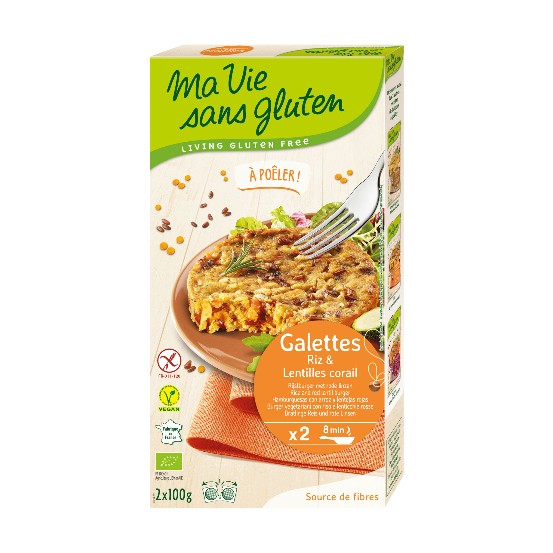 ma vie sans Gluten Bratlinge Reis-Rote Linsen 2 x 100 g