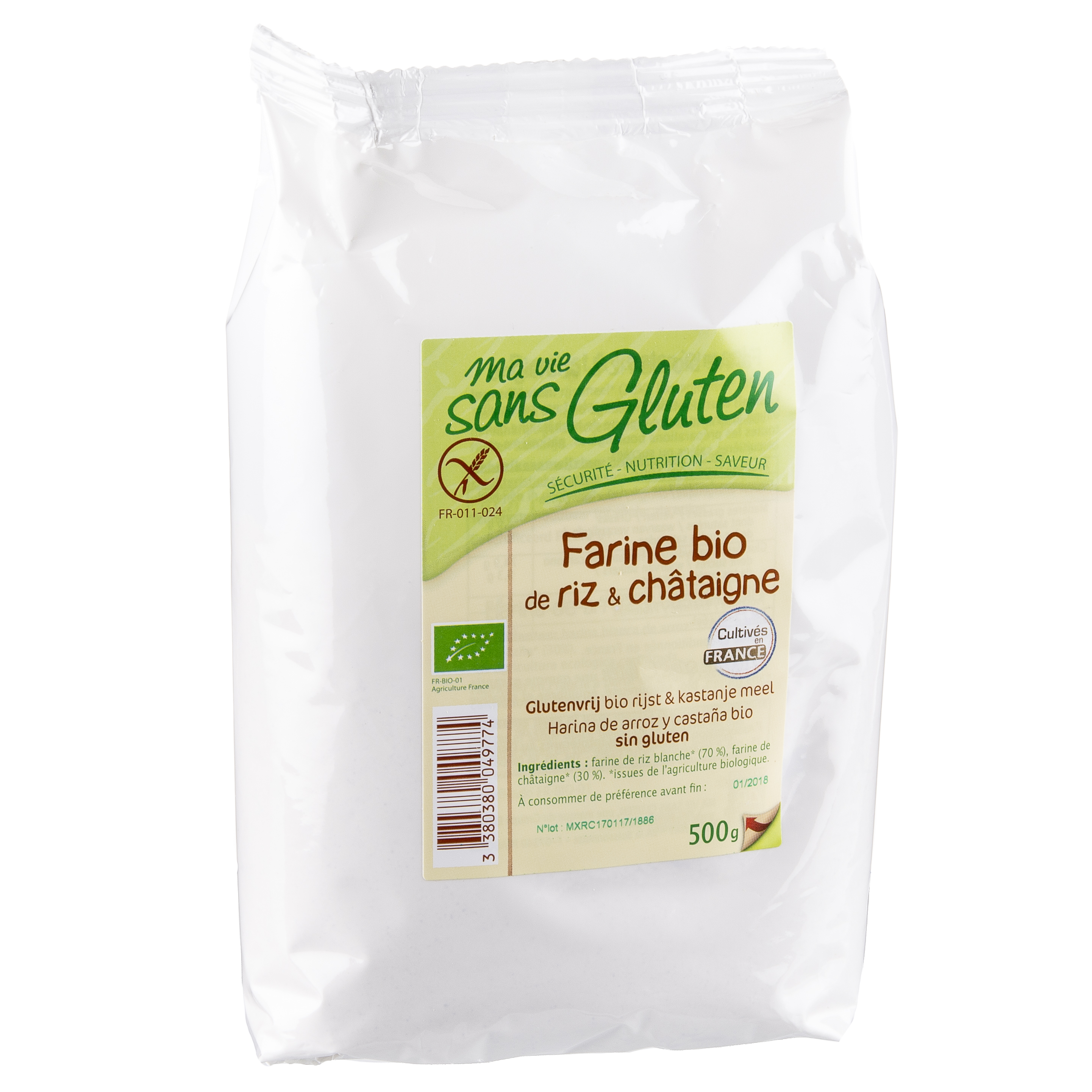 ma vie sans Gluten Mehl Reis und Kastanie 500 g
