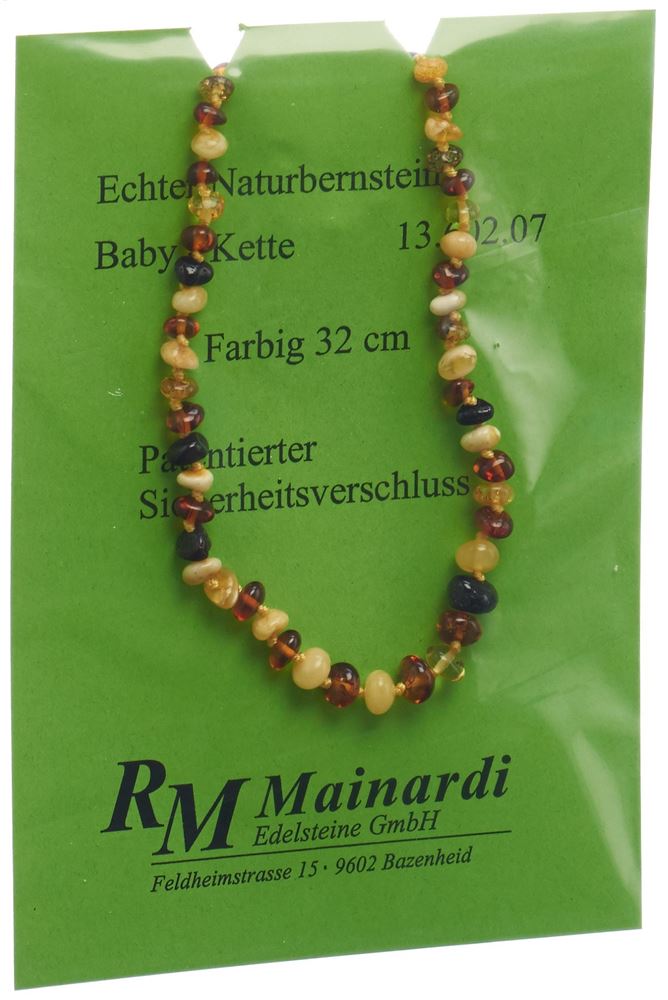 Mainardi Natur Bernstein 32cm farbig Sicherheitsverschluss