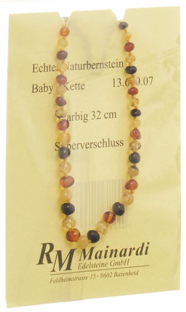 Mainardi Natur Bernstein 32cm farbig Silberverschluss