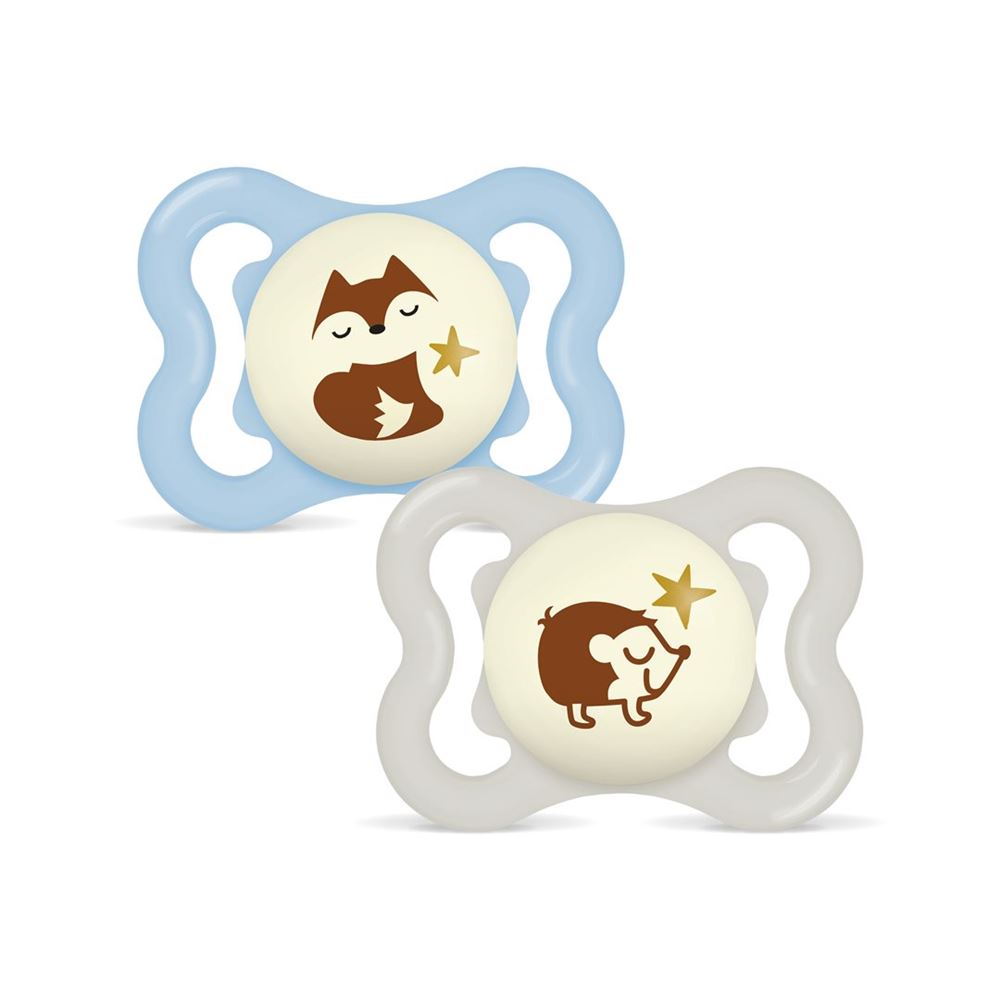 MAM Supreme Night Nuggi Silikon 0-6 Monate 2 Stk