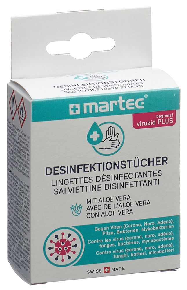 martec Desinfektionstücher mit Aloe vera Btl 10 Stk