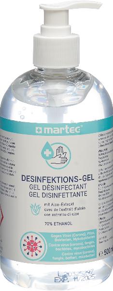 martec Hände-Desinfektions-Gel mit Pumpe 500 ml