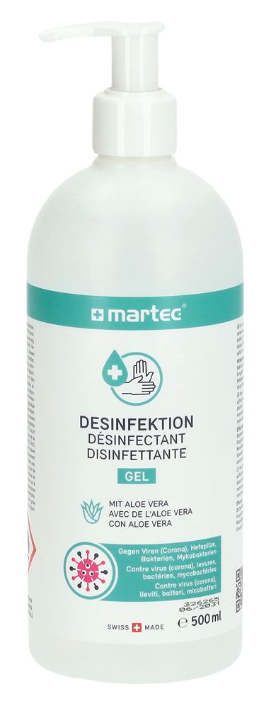 martec Hände-Desinfektions-Gel mit Pumpe 500 ml