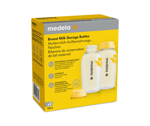 Medela Milchflasche 250ml inklusiv Deckel mit Einlage 2 Stk