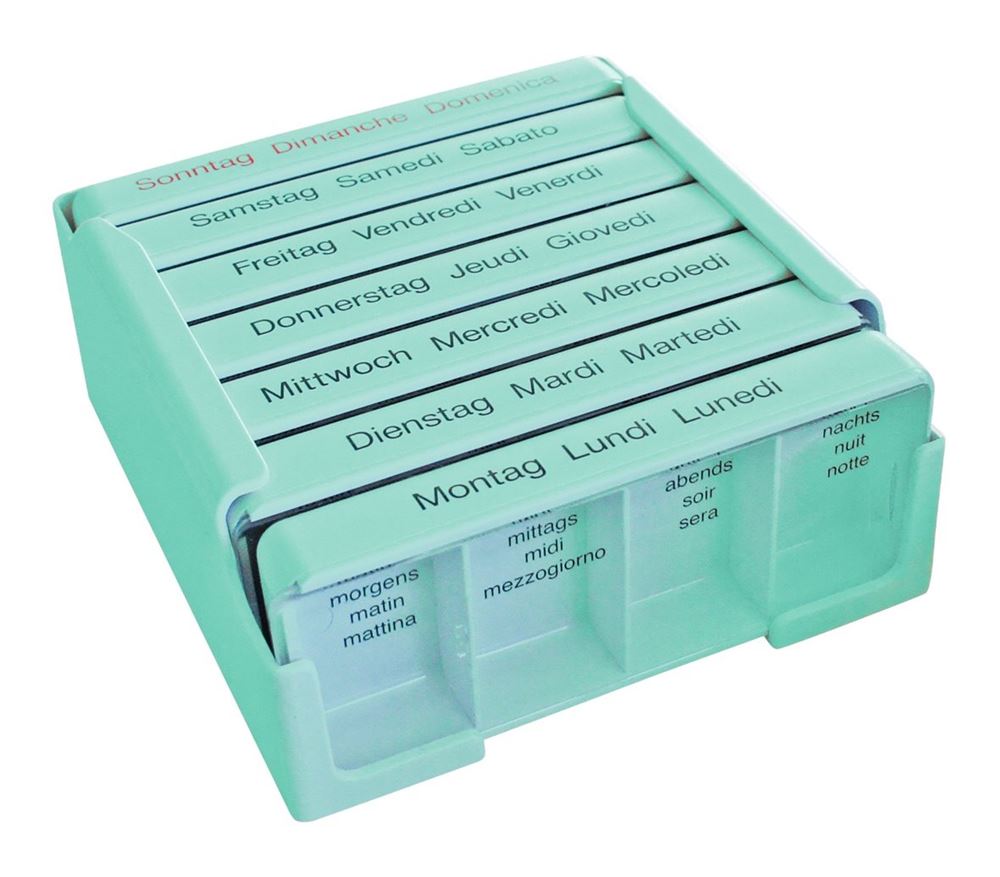 Medi-7 Medikamentendosierer 7 Tage deutsch/französisch/italienisch türkis