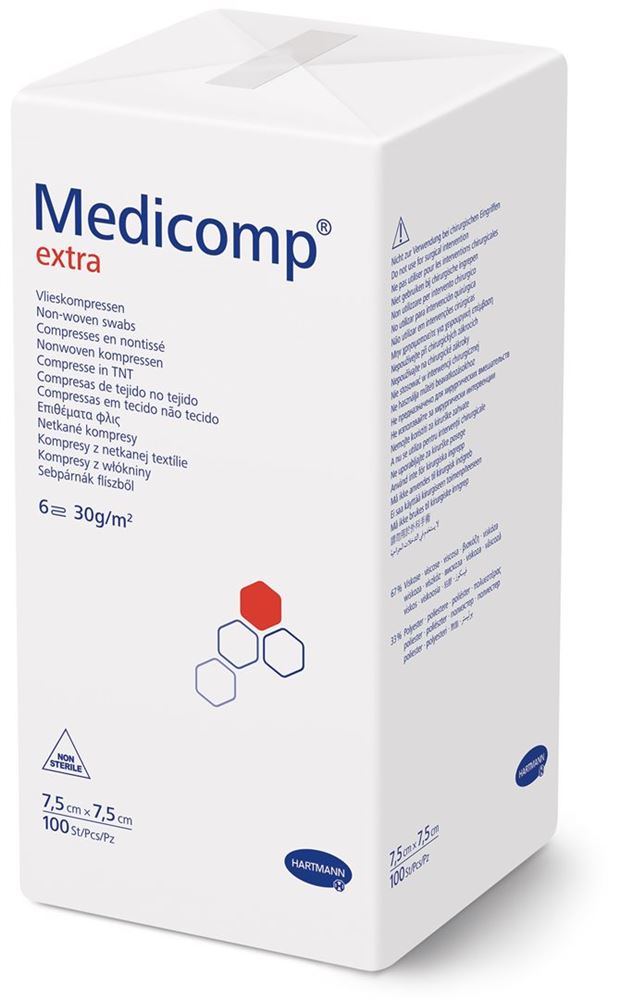 Medicomp Extra 6 fach S30 7.5×7.5cm unsteril Btl 100 Stk