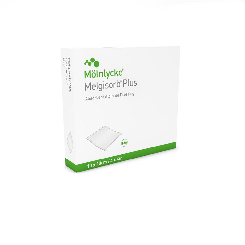 Melgisorb Plus Alginat-Verband 10x10cm steril 10 Stk