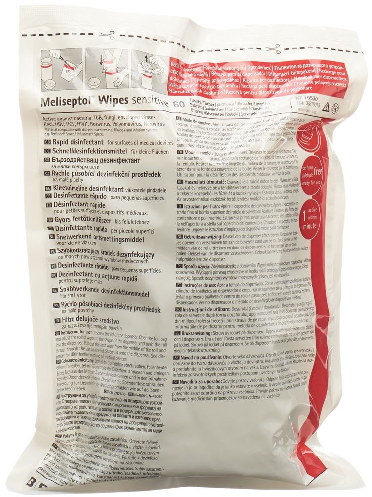 Meliseptol Wipes Sensitive Nachfüllpack 100 Stk