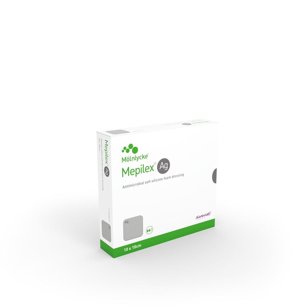 Mepilex Ag Schaumverband Safetac 10x10cm Silicone 5 Stk